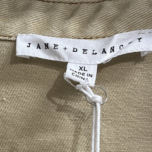 Jane & Delancey Shirt Womens XL Tan Denim Button Down Shacket Outdoor Gorpcore - Picture 4 of 8